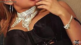 Hosed oriental Maxine X slams her Cambodian snatch hard in high heels.