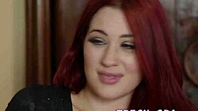 Redhead Cutie with Small Tits Gets Facial from Horny Masseur