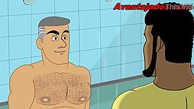 Cartoon Gay Gym Encounter