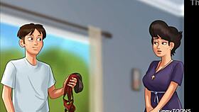 Summertime Saga - church milf caught banging herself with police baton 😳