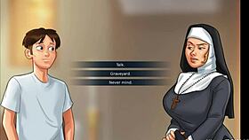 Summertime Saga - church milf caught banging herself with police baton 😳