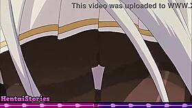 horny teen gets her pussy stuffed with a huge cock in anime game play