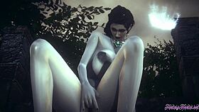 Lady Dimitresku Fingers Herself And Squirts Passionately In The Rain