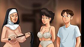 Summertime Saga - church milf caught banging herself with police baton 😳