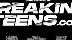 Huge dick contrasts with tiny pussy in rough hardcore