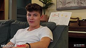 Its Too Big - Twink Stepbro Rails Tatted Therapist to Prove Dick Size - Nextdoorstudios