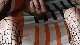 I have this foot fetish where I fuck her deliciously and cum on her pierced feet in fishnets.