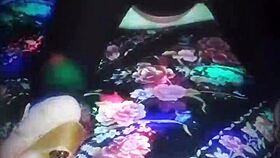 Solo amateur Sharon in hot latex and panties at work