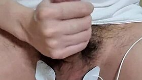 Korslaveman Masturbates Intensely with Low Frequency Massage Machine