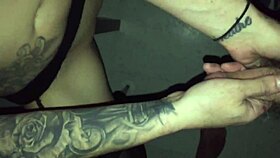 Wow! Tattooed chick, suck that stranger’s cock in a video booth right now!