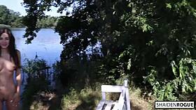 Risky Outdoor Sex And Cum Swallow For Nervous First Time