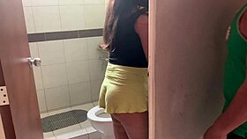 big ass in bathroom, almost caught