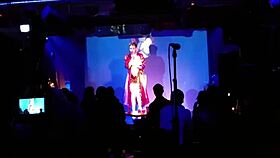 Public outdoor milk pumping show