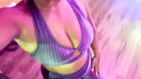 Dripping sweat at the gym, gifting sweaty panties and feet after workout.