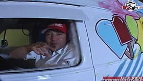 Petite 18yo Teen with Small Tits Picked Up for Hot Car Fucking