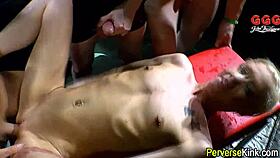 Piss Drenched Ho Gets Facial in Wild Orgy! 😱