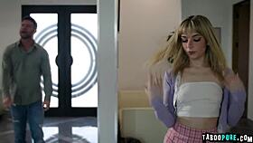 Bratty stepdaughter Demi Hawks gets punished by stepdad Seth Gamble in rough DDLG masterpiece.