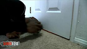 donna red's big tits bounce as she takes a big black cock facial