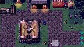 tanned girl natsuki in hentai game episode 36 interacts with old man in public group setting