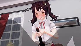 Uh, my lil sis in anime keeps teasing my anal while edging me... uncensored!