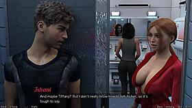 Teen nearly caught in lesbian encounter with big tits indian milf in stranded in space 72.