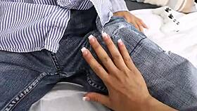 Hey, this latina babe sucks and rides that big long cock so deepthroat hardcore