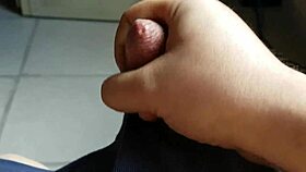 Raw Gay Handjob Scene Where He Jerks Off for the Girls Watching