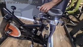 Dripping sweat at the gym, gifting sweaty panties and feet after workout.