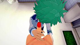 My hero academia yaoi - midoriya handjob and fucked by bakugou in the bathroom - japanese asian manga anime game porn