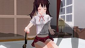 Uh, my lil sis in anime keeps teasing my anal while edging me... uncensored!