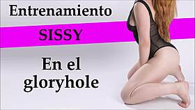 sissy training begins at the gloryhole with strict instructions. toys and commands push every limit.