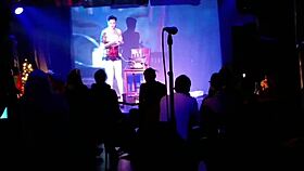 Public outdoor milk pumping show