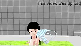 koko a strips naked in the bath for you