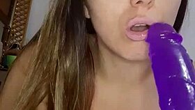 latina femdom queen toys her pussy with dildo, masturbating to squirting fantasy