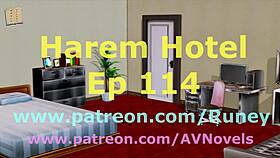 Exploring the harem hotel game in episode 114 with anime adventures