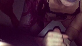 Wow! Tattooed chick, suck that stranger’s cock in a video booth right now!
