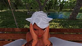 kitty's sucking that big cock outdoors, ready for cumshot?