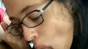 young latina milf gives sloppy blowjob to monster cock