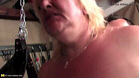 Chunky blonde mature gets hard treatment