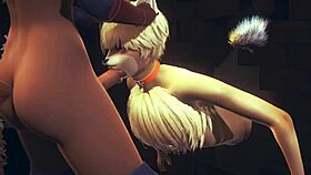 this young fox in furry yaoi hentai sucks two futanari dicks. he takes all the cum in his mouth like a pro!