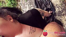 big ass babe relaxes by the autobahn