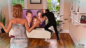 Excited grabbing horny naked step aunt's huge tits first time