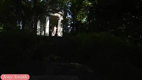 Beautiful Jeny Smith Flashes Her Ass And Legs In Public Outdoors Under Her Skirt