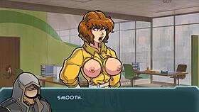 I can't beleive I'm watchin this big titted brunnette in the anime game agian, part 83