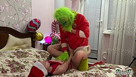 Stepmom cheats with Grinch for huge cum load before Christmas