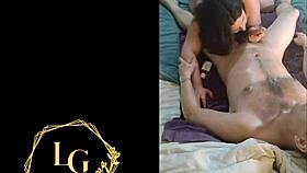 Chubby mother-in-law passionately sucks and swallows my cum.