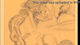 Vintage erotic drawings from retro comics