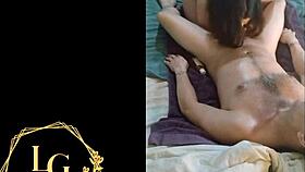 Chubby mother-in-law passionately sucks and swallows my cum.