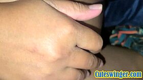 She moaned as I fingered her tight asshole while fucking her pussy for a creampie.