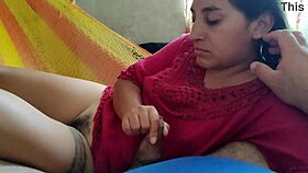 latina wife gives oral to her horny husband